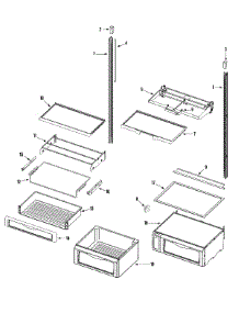 10 - Shelves & Accessories (Fresh Food) parts for Jenn-Air Refrigerator JS48FSFXFA from AppliancePartsPros.com