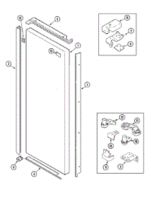 07 - Fresh Food Outer Door parts for Jenn-Air Refrigerator JCB2388GTW from AppliancePartsPros.com