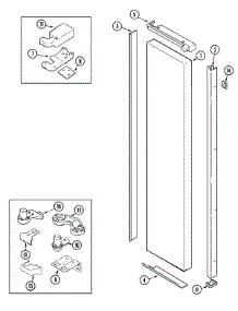 05 - Freezer Outer Door parts for Jenn-Air Refrigerator JCB2388GTW from AppliancePartsPros.com