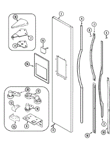 06 - Freezer Outer Door parts for Jenn-Air Refrigerator JSD2488GEB from AppliancePartsPros.com