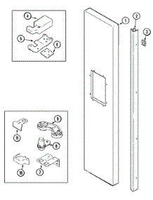 05 - Freezer Outer Door parts for Jenn-Air Refrigerator JCB2389DRS from AppliancePartsPros.com