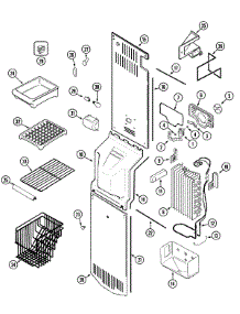 03 - Freezer Compartment parts for Jenn-Air Refrigerator JCB2388DTW from AppliancePartsPros.com