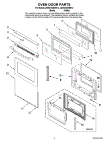 03 - Oven Door Parts parts for Maytag Oven JGW8130DDB12 from AppliancePartsPros.com