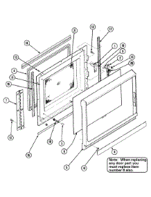 05 - Door-Upper (M166) parts for Jenn-Air Oven WM236W from AppliancePartsPros.com