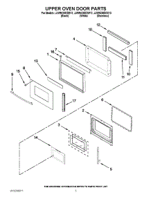 02 - Upper Oven Door Parts parts for Maytag Oven JJW9430DDS13 from AppliancePartsPros.com