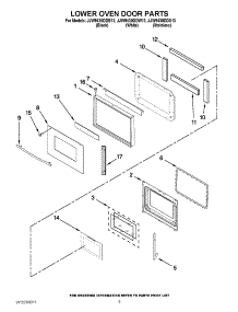 03 - Lower Oven Door Parts parts for Maytag Oven JJW9430DDS13 from AppliancePartsPros.com