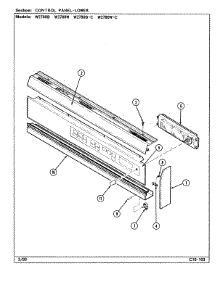 04 - Control Panel (Lower) parts for Jenn-Air Oven W2780B from AppliancePartsPros.com