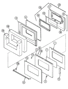 04 - Door-Upper parts for Jenn-Air Oven J9855XUB from AppliancePartsPros.com
