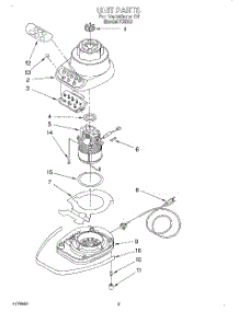 02 - Section parts for Kitchenaid Blender KSB3AC0 from AppliancePartsPros.com