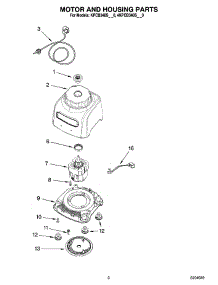 02 - Motor And Housing Parts parts for Whirlpool Blender 4KPCB348SPM0 from AppliancePartsPros.com
