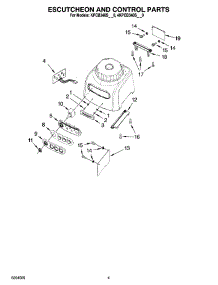 03 - Escutcheon And Control Parts parts for Whirlpool Blender 4KPCB348SPM0 from AppliancePartsPros.com