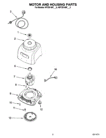 02 - Motor And Housing Parts parts for Kitchenaid Blender KPCB148PPM0 from AppliancePartsPros.com