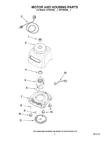 02 - Motor And Housing Parts parts for Whirlpool Blender 4KPCB348SPM1 from AppliancePartsPros.com