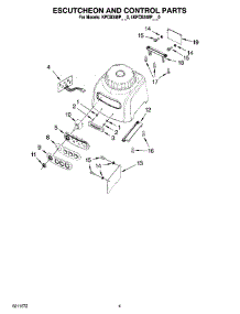 03 - Escutcheon And Control Parts parts for Whirlpool Blender 4KPCB348PPM0 from AppliancePartsPros.com