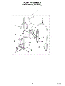 04 - Pump Assembly parts for Whirlpool Coffee Maker 4KPES100PM1 from AppliancePartsPros.com