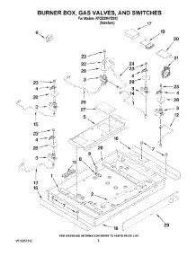02 - Burner Box, Gas Valves, And Switches parts for Kitchenaid Cooktop KFGS306VSS02 from AppliancePartsPros.com