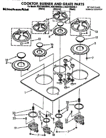 Cooktop, Burner And Grate parts for Kitchenaid Cooktop KGCG305XAL1 from AppliancePartsPros.com