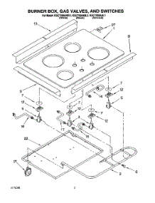 03 - Burner Box, Gas Valves, And Switches parts for Kitchenaid Cooktop KGCT305AWH1 from AppliancePartsPros.com