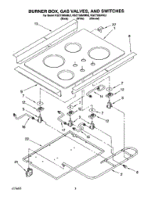 03 - Burner Box, Gas Valves, And Switches parts for Kitchenaid Cooktop KGCT305ABL2 from AppliancePartsPros.com