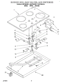 03 - Burner Box, Gas Valves, And Switches parts for Kitchenaid Cooktop KGCT305BWH1 from AppliancePartsPros.com
