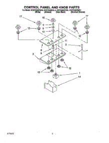 02 - Control Panel And Knob parts for Kitchenaid Cooktop KGCG260SBC4 from AppliancePartsPros.com