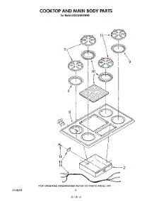 02 - Section parts for Kitchenaid Cooktop KGCS160SWH0 from AppliancePartsPros.com