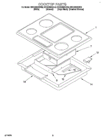 03 - Section parts for Kitchenaid Cooktop KECG260SBC6 from AppliancePartsPros.com