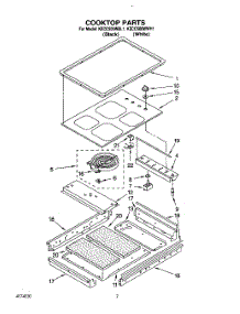 02 - Section parts for Kitchenaid Cooktop KECC500WBL1 from AppliancePartsPros.com