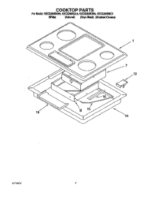 03 - Section parts for Kitchenaid Cooktop KECG260SBC5 from AppliancePartsPros.com