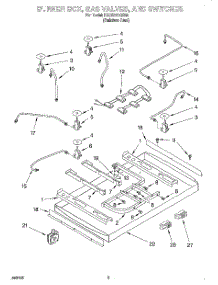 02 - Burner Box, Gas Valves, And Switches parts for Kitchenaid Cooktop KGCS127GSS0 from AppliancePartsPros.com