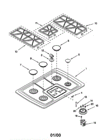 Cooktop / Burner / Grate parts for Kitchenaid Cooktop KGCS105GSS2 from AppliancePartsPros.com