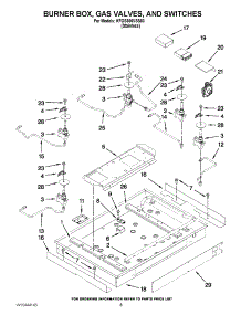 02 - Burner Box, Gas Valves, And Switches parts for Kitchenaid Cooktop KFGS306VSS03 from AppliancePartsPros.com