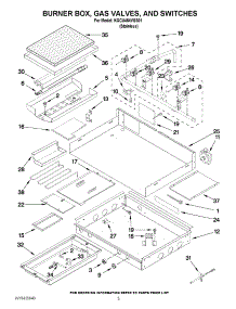 02 - Burner Box, Gas Valves, And Switches parts for Kitchenaid Cooktop KGCU484VSS01 from AppliancePartsPros.com