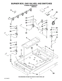 02 - Burner Box, Gas Valves, And Switches parts for Kitchenaid Cooktop KFGS366VSS02 from AppliancePartsPros.com