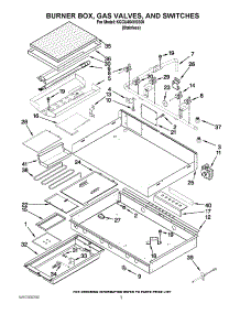 02 - Burner Box, Gas Valves, And Switches parts for Kitchenaid Cooktop KGCU484VSS00 from AppliancePartsPros.com