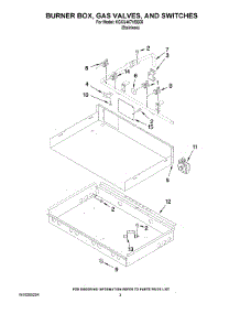 02 - Burner Box, Gas Valves, And Switches parts for Kitchenaid Cooktop KGCU407VSS00 from AppliancePartsPros.com