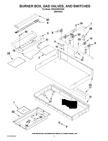 02 - Burner Box, Gas Valves, And Switches parts for Kitchenaid Cooktop KGCU482VSS00 from AppliancePartsPros.com