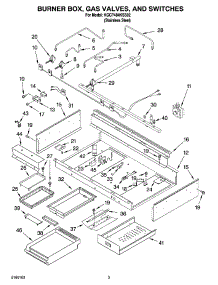 02 - Burner Box, Gas Valves, And Switches parts for Kitchenaid Cooktop KGCP484KSS02 from AppliancePartsPros.com