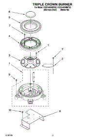 03 - Triple Crown Burner parts for Kitchenaid Cooktop KGCV465MMT02 from AppliancePartsPros.com