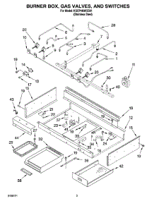 02 - Burner Box, Gas Valves, And Switches parts for Kitchenaid Cooktop KGCP483KSS01 from AppliancePartsPros.com