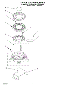 03 - Triple Crown Burner parts for Kitchenaid Cooktop KGCV465MSS00 from AppliancePartsPros.com