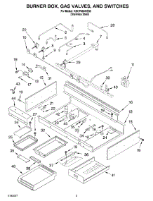 02 - Burner Box, Gas Valves, Switches parts for Kitchenaid Cooktop KGCP484KSS0 from AppliancePartsPros.com