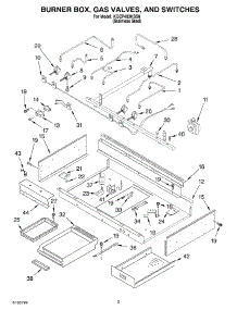 02 - Burner Box, Gas Valves, And Switches parts for Kitchenaid Cooktop KGCP483KSS0 from AppliancePartsPros.com