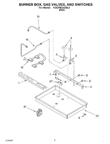 02 - Burner Box, Gas Valves, And Switches parts for Kitchenaid Cooktop KGCR055GBL2 from AppliancePartsPros.com