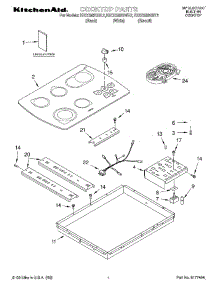 01 - Section parts for Kitchenaid Cooktop KECC562GBL2 from AppliancePartsPros.com