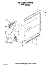 03 - Inner Door Parts parts for Kitchenaid Dishwasher KUDE40FXPA4 from AppliancePartsPros.com