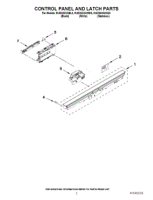 02 - Control Panel And Latch Parts parts for Kitchenaid Dishwasher KUDS30SXSS3 from AppliancePartsPros.com