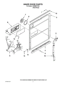 03 - Inner Door Parts parts for Kitchenaid Dishwasher KUDE60FXPA0 from AppliancePartsPros.com