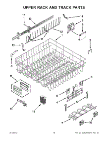 09 - Upper Rack And Track Parts parts for Kitchenaid Dishwasher KUDE70FXPA0 from AppliancePartsPros.com