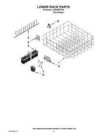 10 - Lower Rack Parts parts for Kitchenaid Dishwasher KUDS30FXPA0 from AppliancePartsPros.com